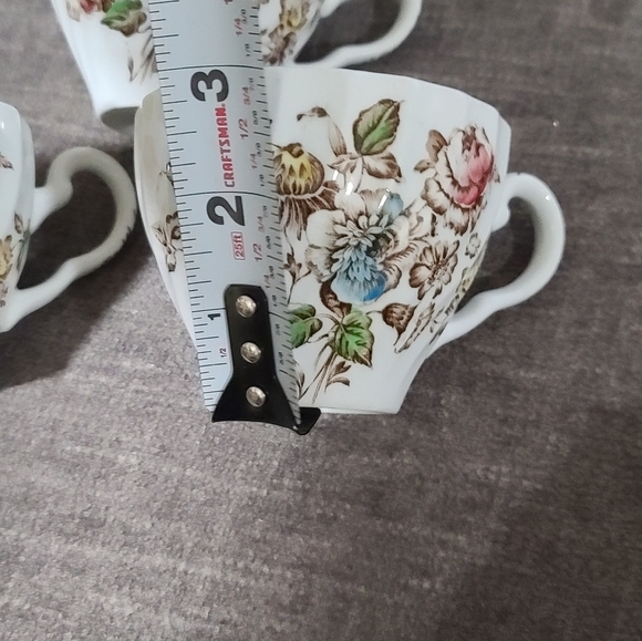 Johnson bros Staffordshire bouquet set of 3 tea cups - Picture 3 of 12